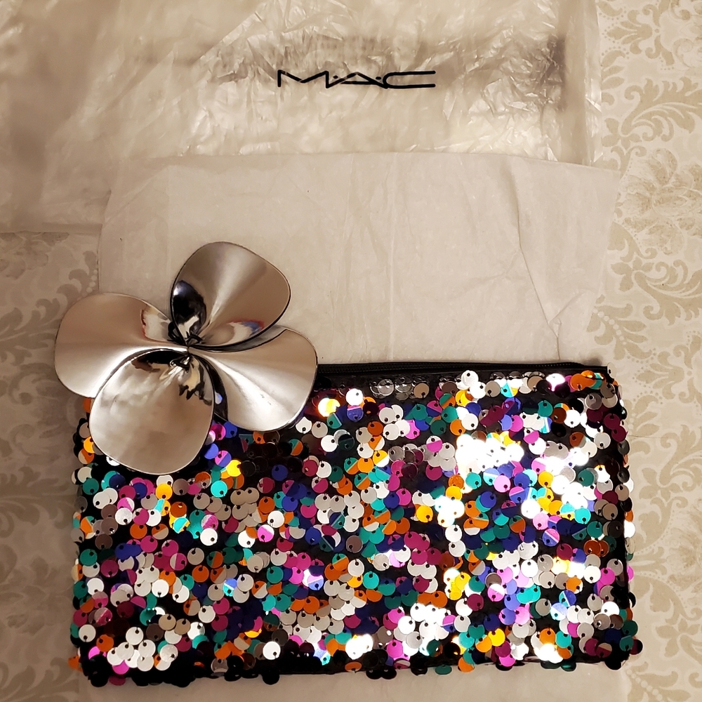 MAC Sequined Makeup Bag NWT